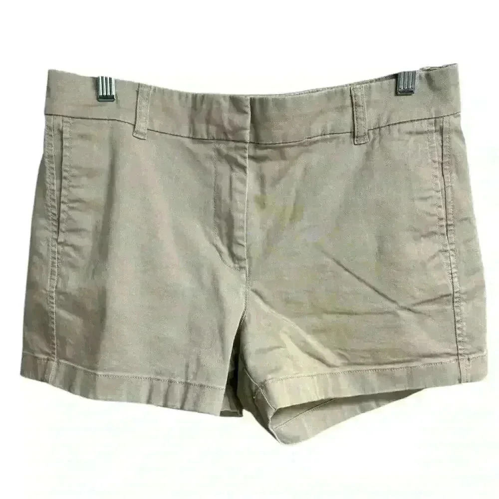 J Crew Women's 4" stretch chino khaki short size 8 - Picture 2 of 10